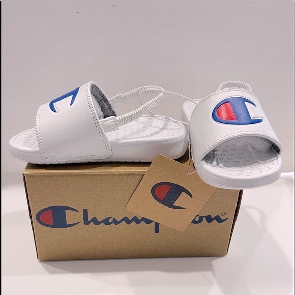 Champion Super Slides Sandal Shoes Logo New In Box Toddler Size 9 - Picture 3 of 8